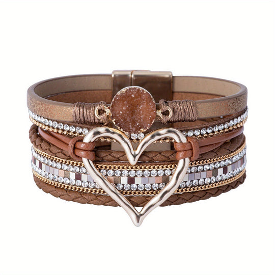 Armbånd – boho flerlaget en læder