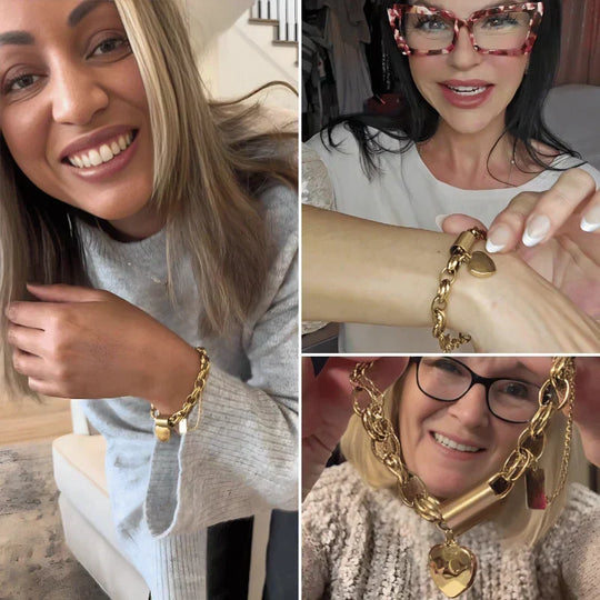 Armbånd – kraftigt en hjerte i guld
