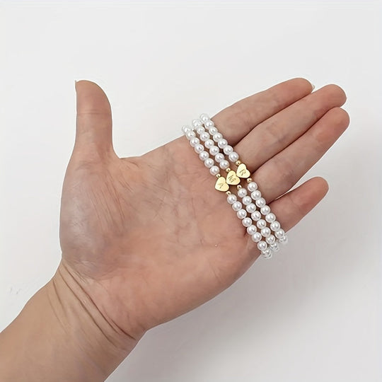 Armbånd – chic med initial en hjerte (A–Z)