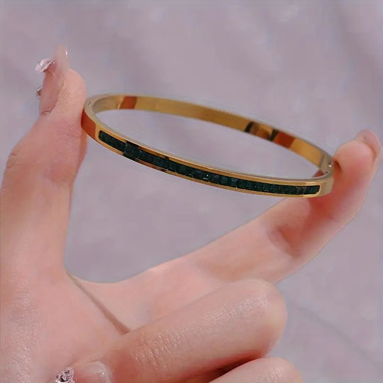 Armbånd – grøn guldfarvet