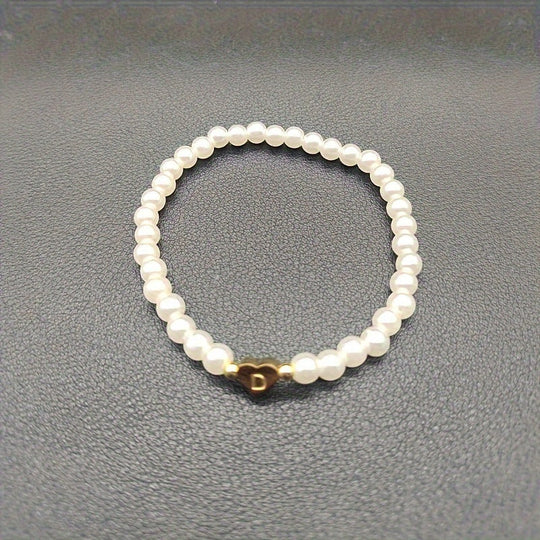 Armbånd – chic med initial en hjerte (A–Z)