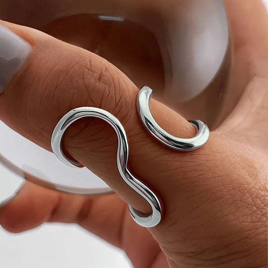 Ring – chic med bølge asymmetrisk