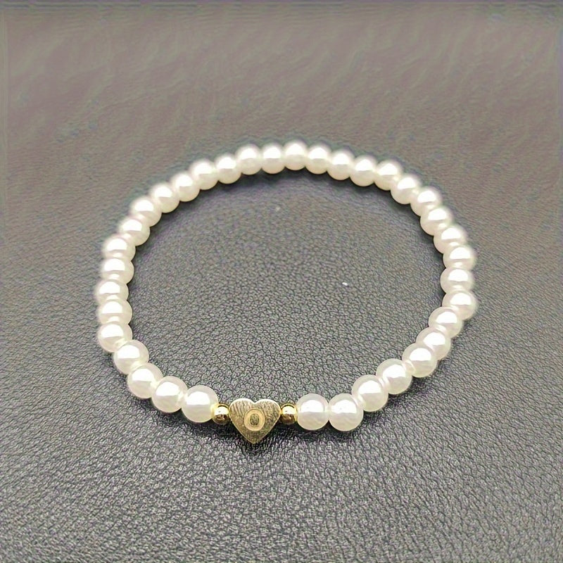 Armbånd – chic med initial en hjerte (A–Z)