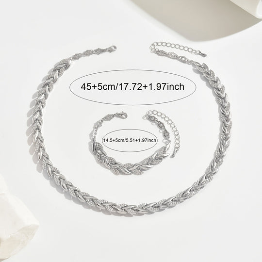 Parel – Halskette und Armband mit Blattmotiv