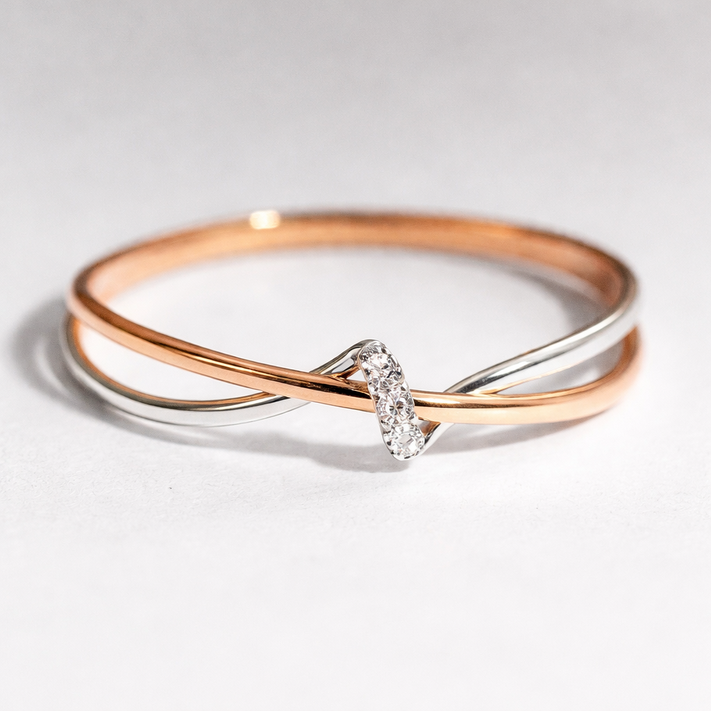 Ring – vintage flettet en guld og sølv