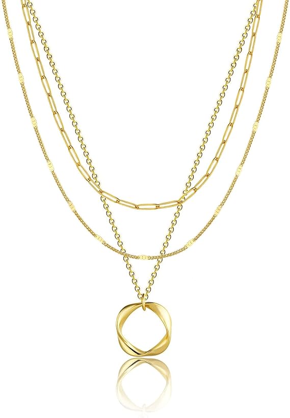 Nina – Vintage-Halskette mit Goldplatte und Anhänger