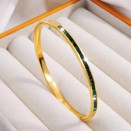 Armbånd – grøn guldfarvet
