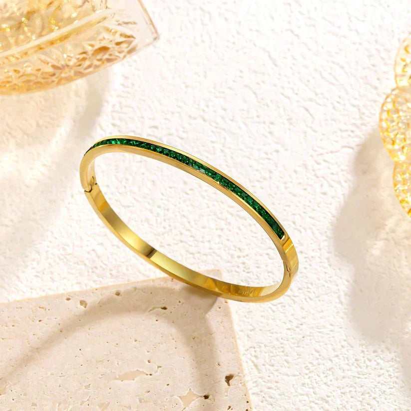 Armbånd – grøn guldfarvet