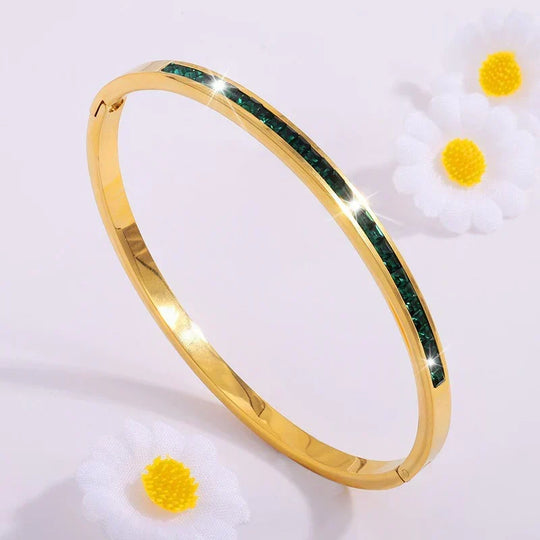 Armbånd – grøn guldfarvet