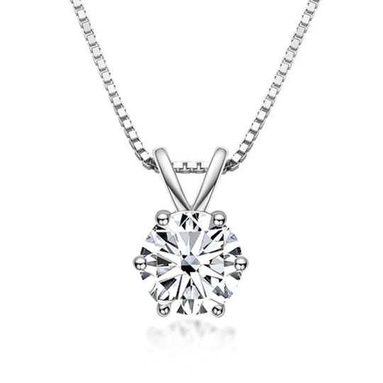 Elegant solitaire-halskæde med moissanit