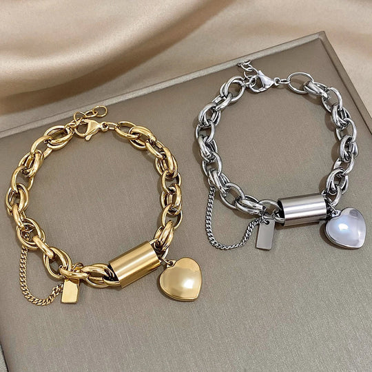 Armbånd – kraftigt en hjerte i guld
