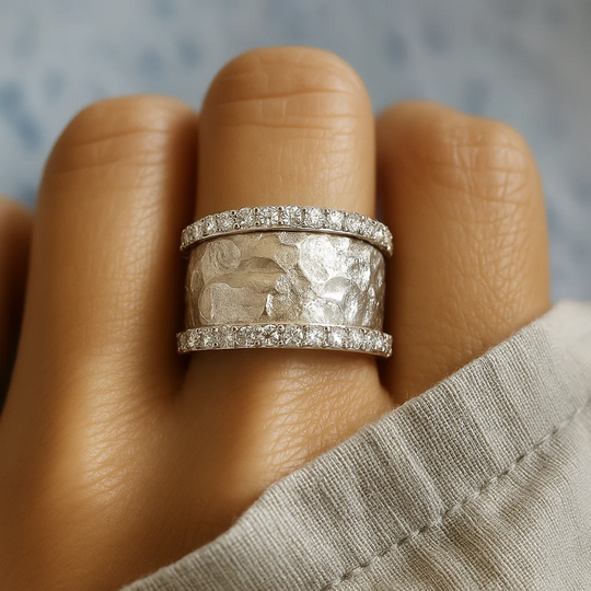 Ring – vintage i sølv med zirkonia
