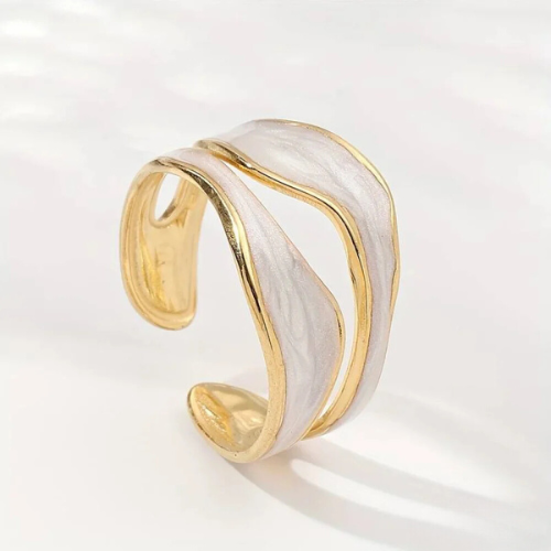 Ring – ouverte bølget plaquée or