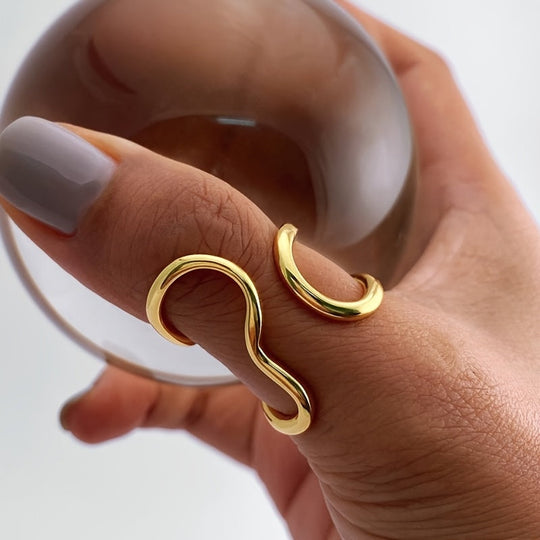Ring – chic med bølge asymmetrisk