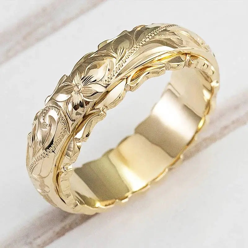 Guldring “Antik blomst”