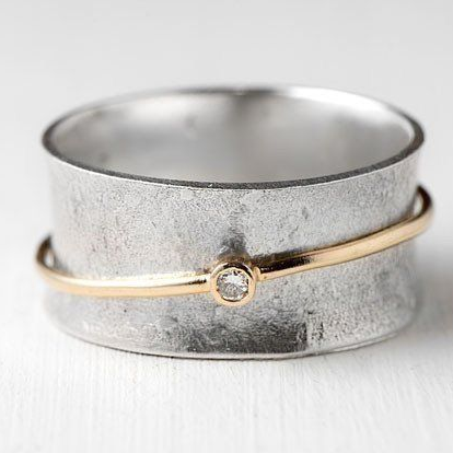 Gylden elegance-ring™ – sølv og glans