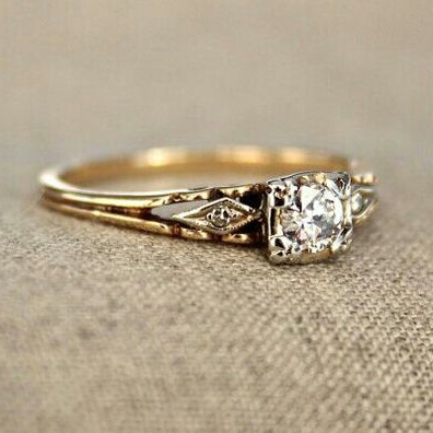 Ring – i guld Fin vintage med zirkoner